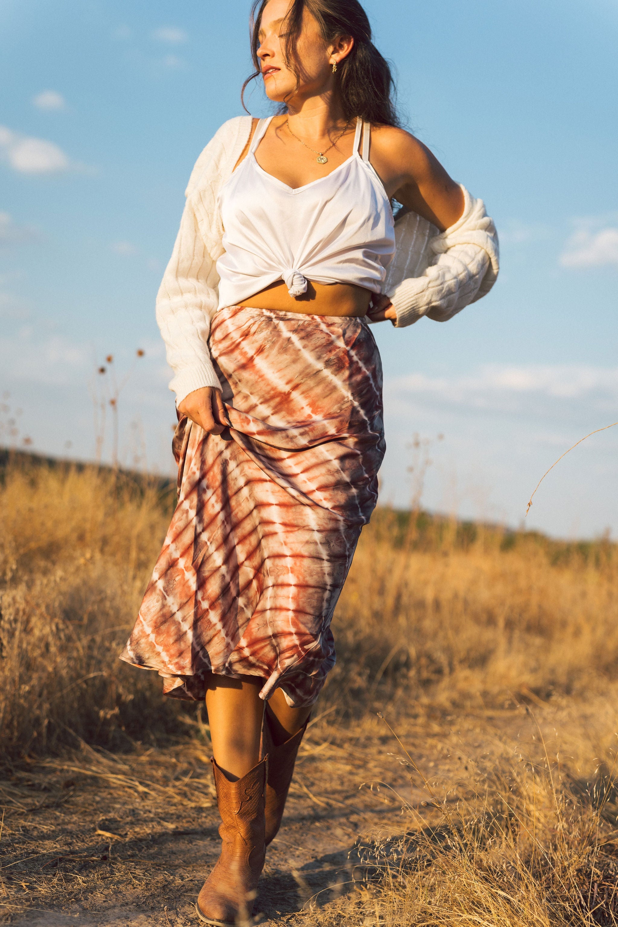 Ariel Satin Bias Skirt