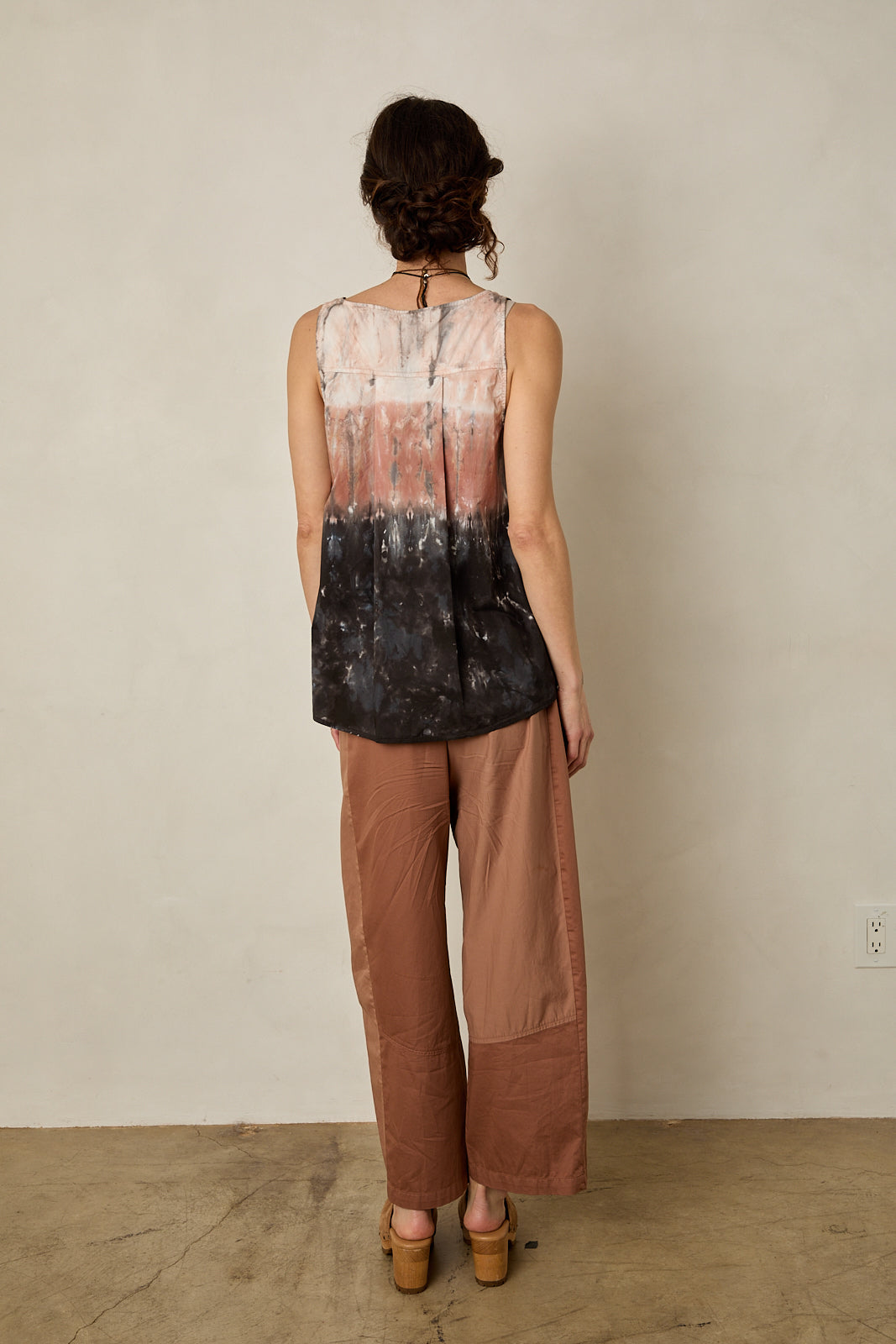 Poplin Tenby Tank in Black Sand