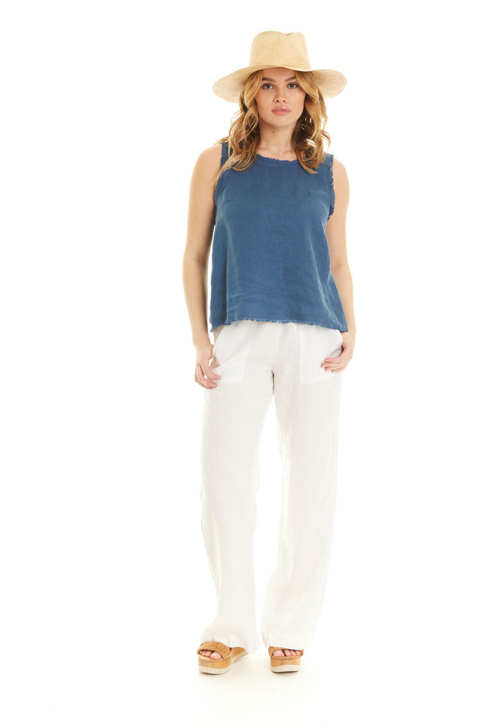 Linen Raw Edge Tank