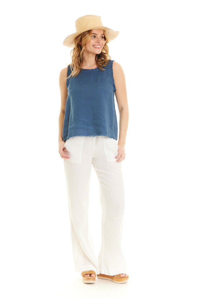 Linen Raw Edge Tank