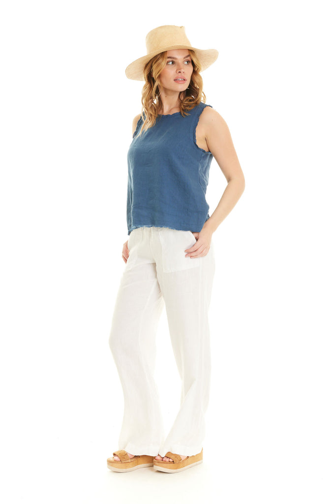 Linen Raw Edge Tank