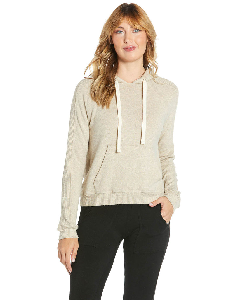 Ribbed Sleeve Hoodie